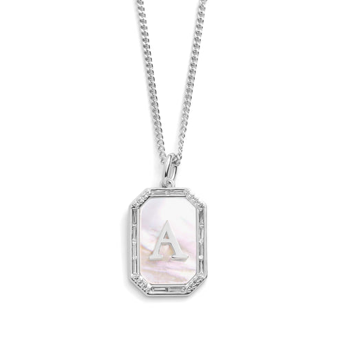 Mother Of Pearl Initial Necklace