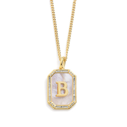 Mother Of Pearl Initial Necklace