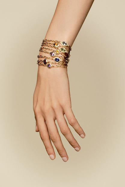 Roma Marquise Gemstone Bracelet | White Gold