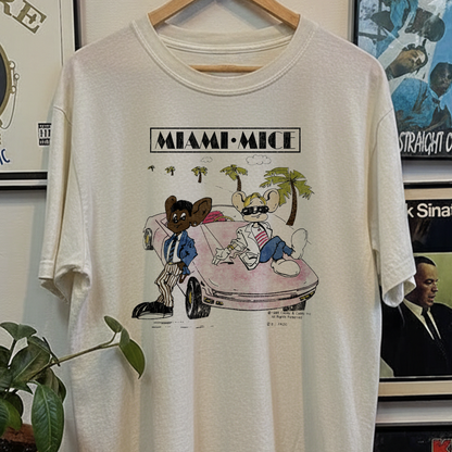 Rare Miami Mice Washed White Tee