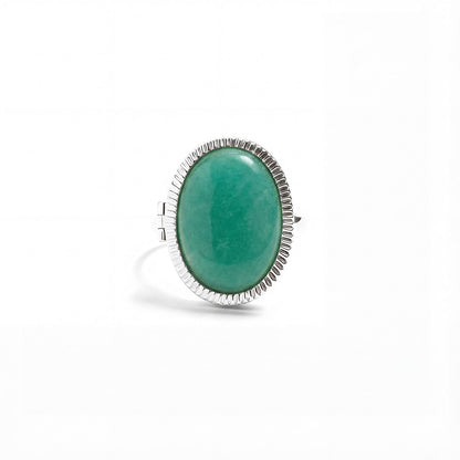 Personalized Semiprecious Locket Ring