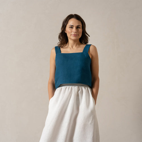 100% Linen Summer Crop Top