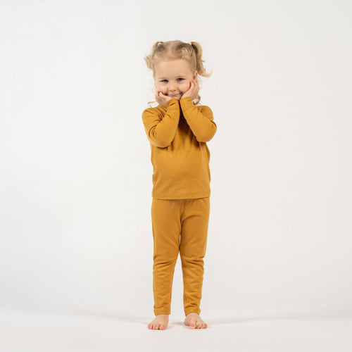 Kids' 160 Long Sleeve & Bottom 2-Piece Yellow