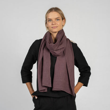 100% European Washed Linen Scarf