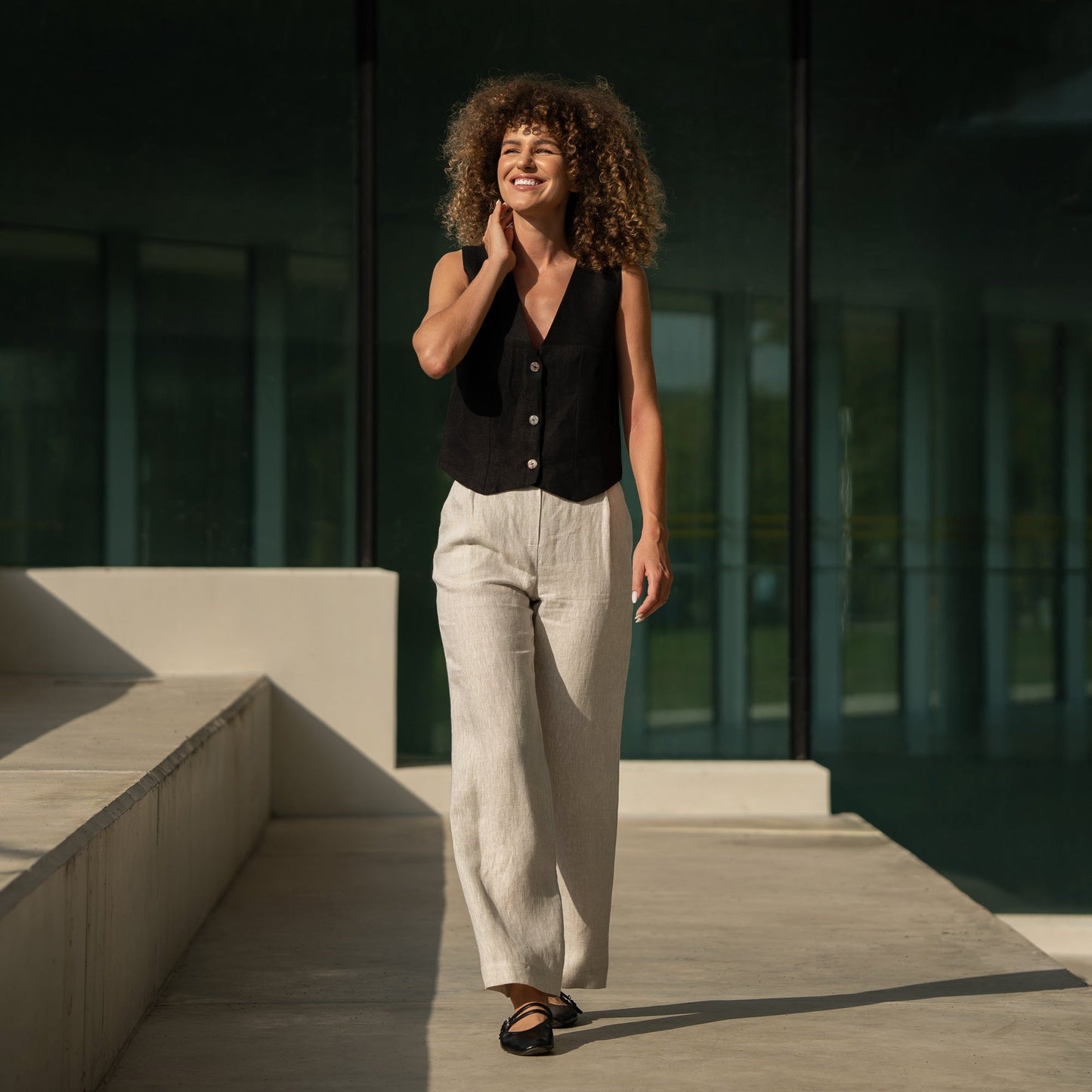 Women's Linen Waistcoat Ava