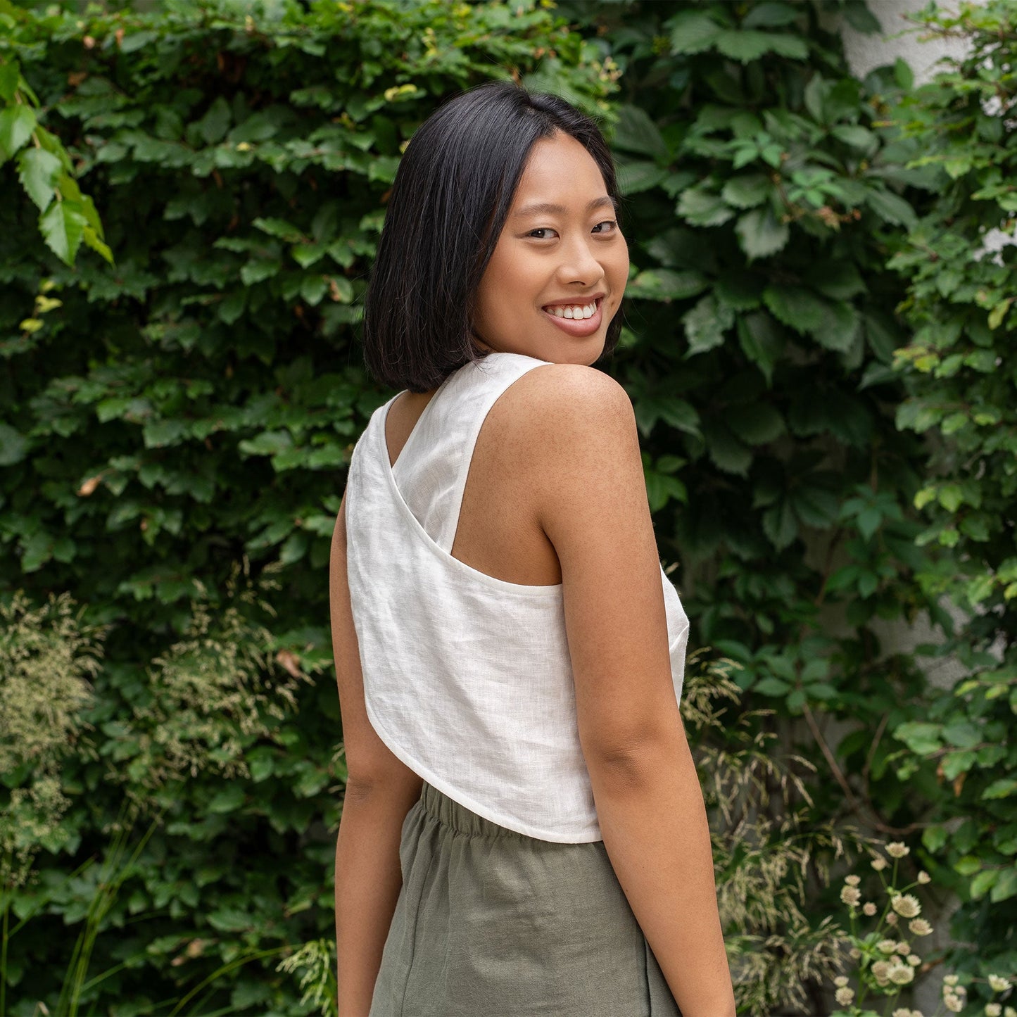Pinafore Open Back Crop Top Serena