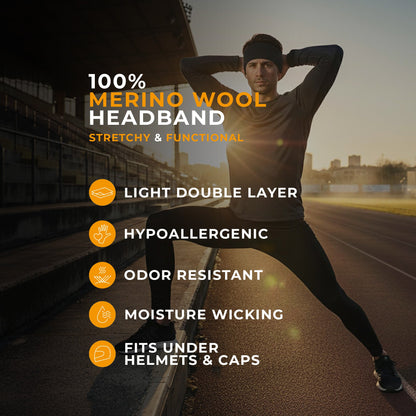 Men's Merino Headband Royal Cherry