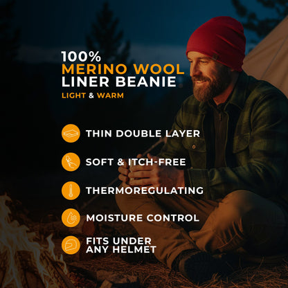Men's Merino Beanie Royal Cherry