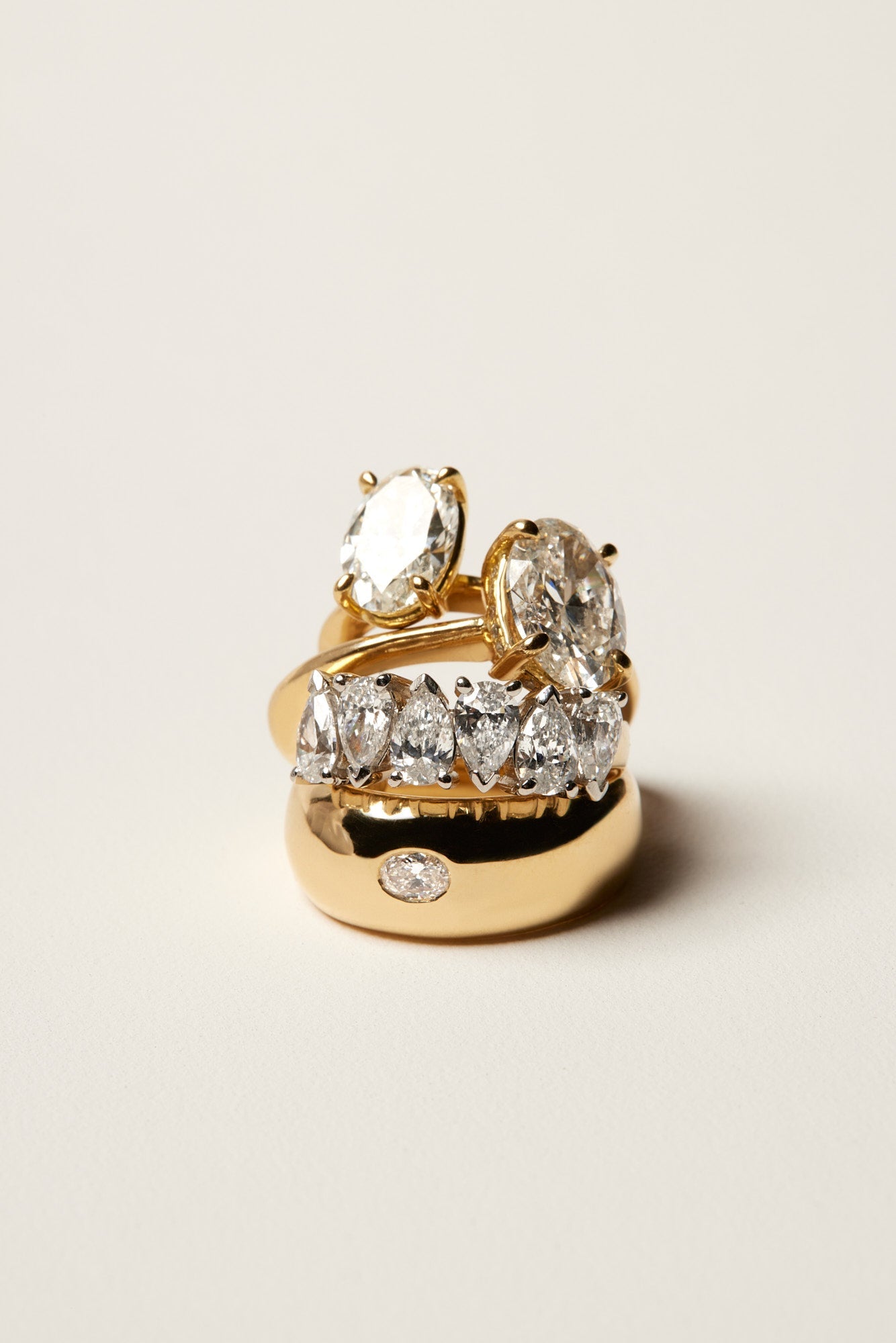 Blob Ring with Diamond | Yellow Gold
