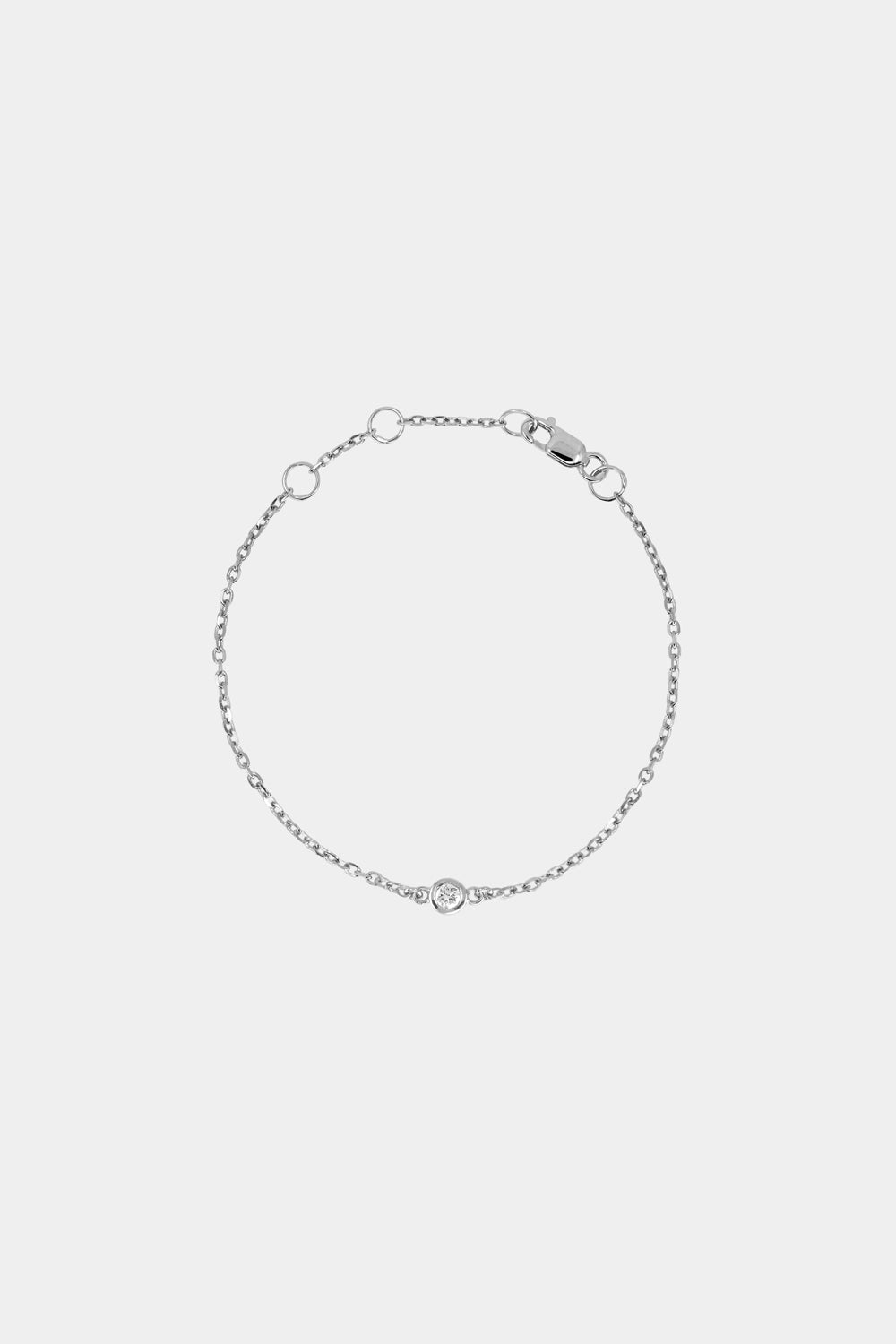 Baby Round Birthstone Bracelet | 9K White Gold