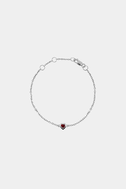 Baby Heart Bracelet | 9K White Gold