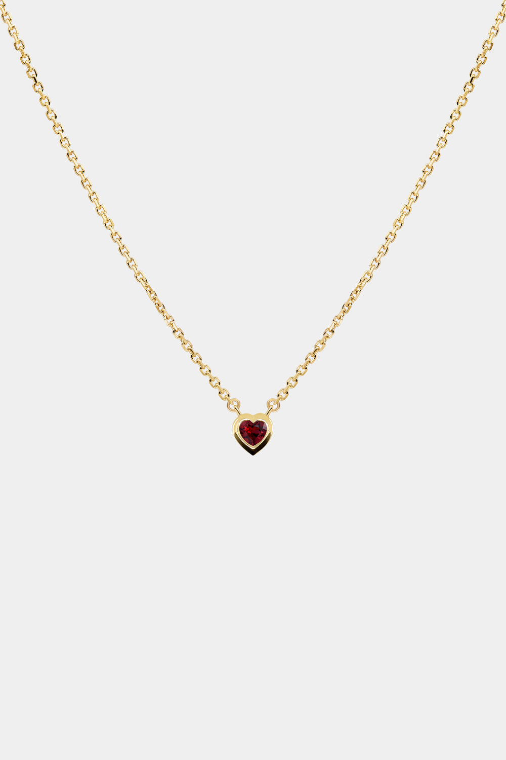 Heart Gemstone Necklace | 9K Yellow Gold