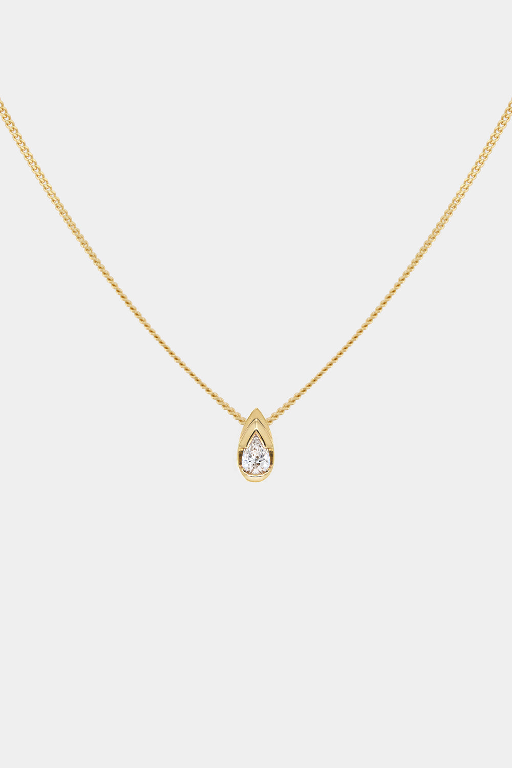 Mini Pear Diamond Necklace | 9K Yellow or Rose Gold