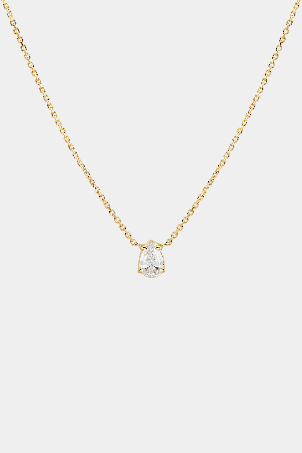 Pear Diamond Necklace | 18K Gold