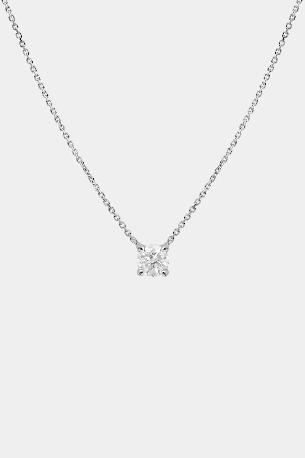 Round Diamond Necklace | 18K Gold
