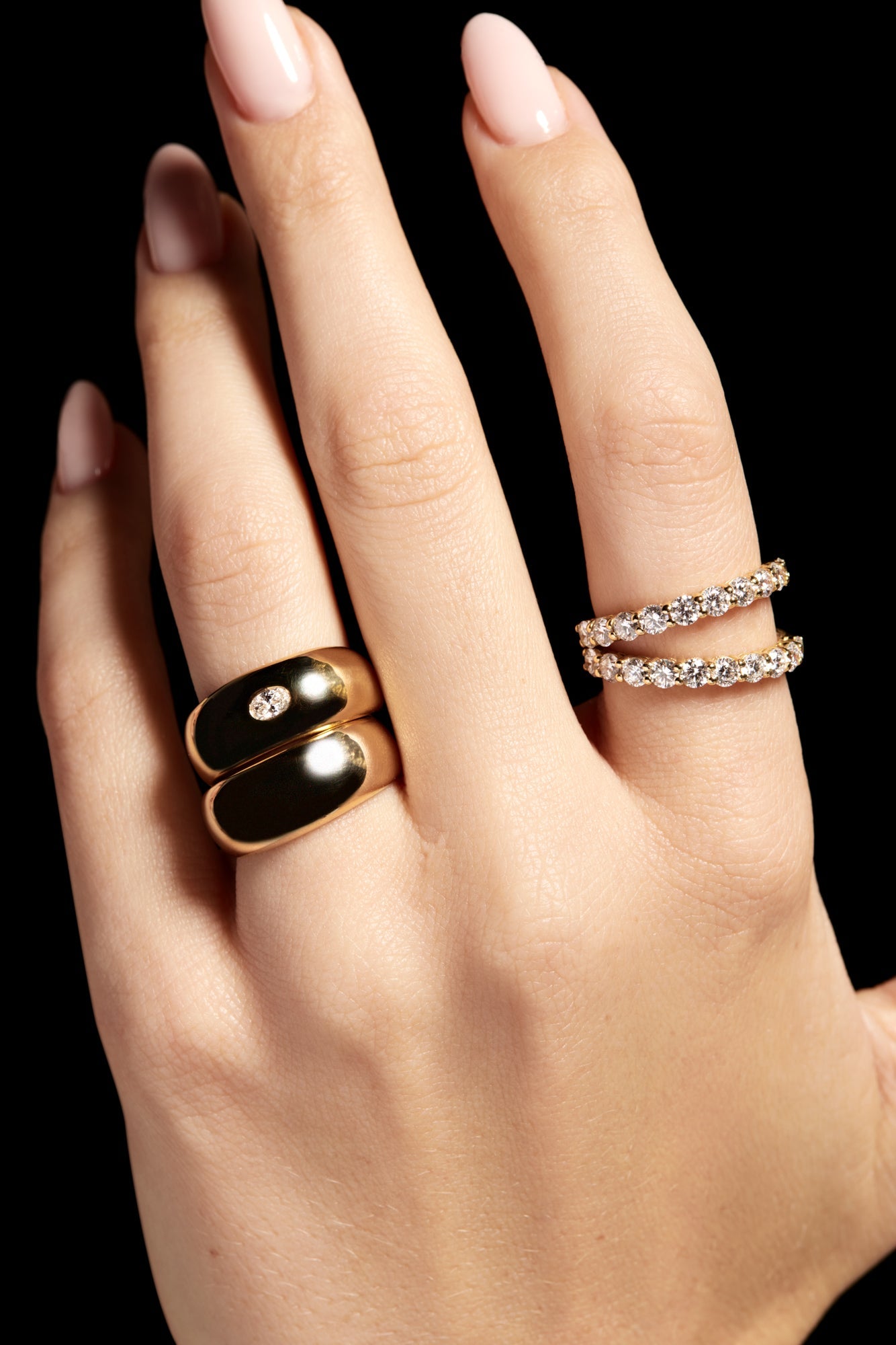 Double Band Georgie Ring | 18K Yellow Gold