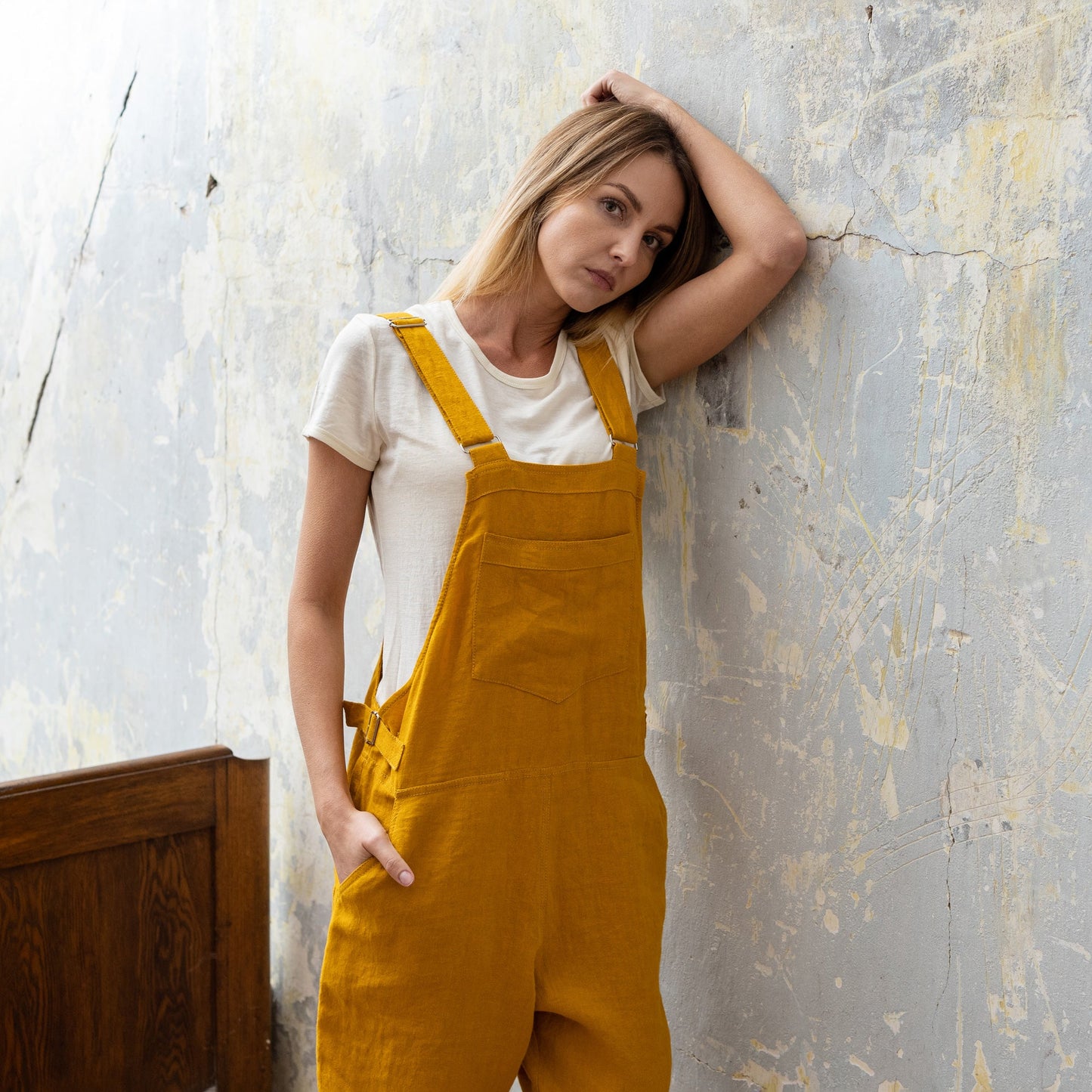 Linen Pinafore Jumpsuit Nicci