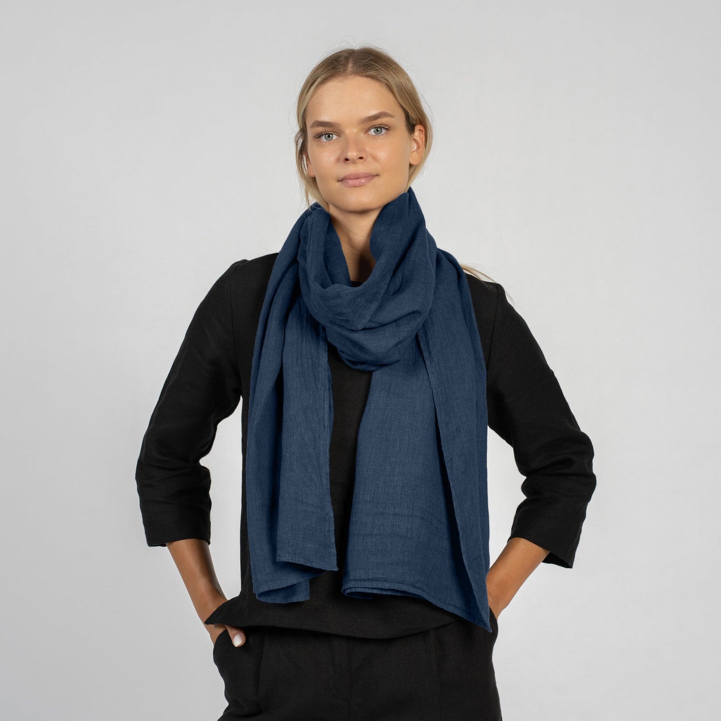 Women's Natural Linen Scarf