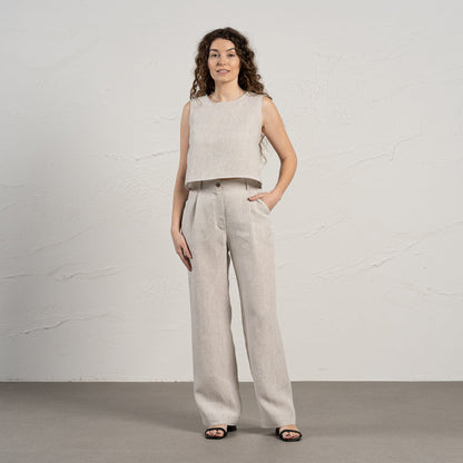 Cross Back Linen Top Serena