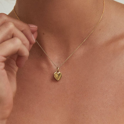 Gold Heart Engraved Necklace