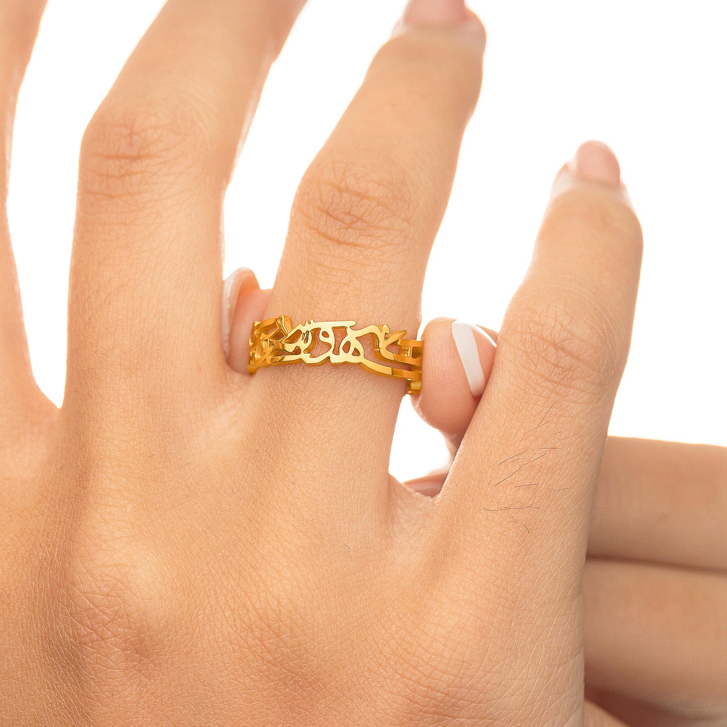 "What Makes You Different Makes You Beautiful" Calligraphy Ring