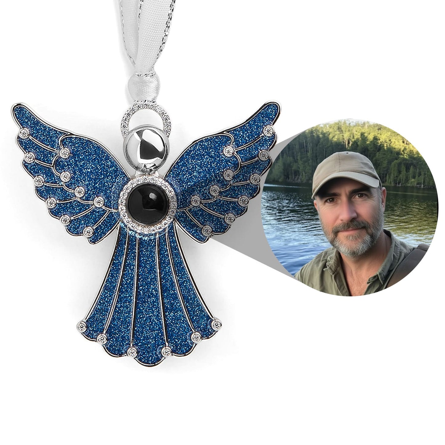 Personalized Glimmering Angel Photo Ornament