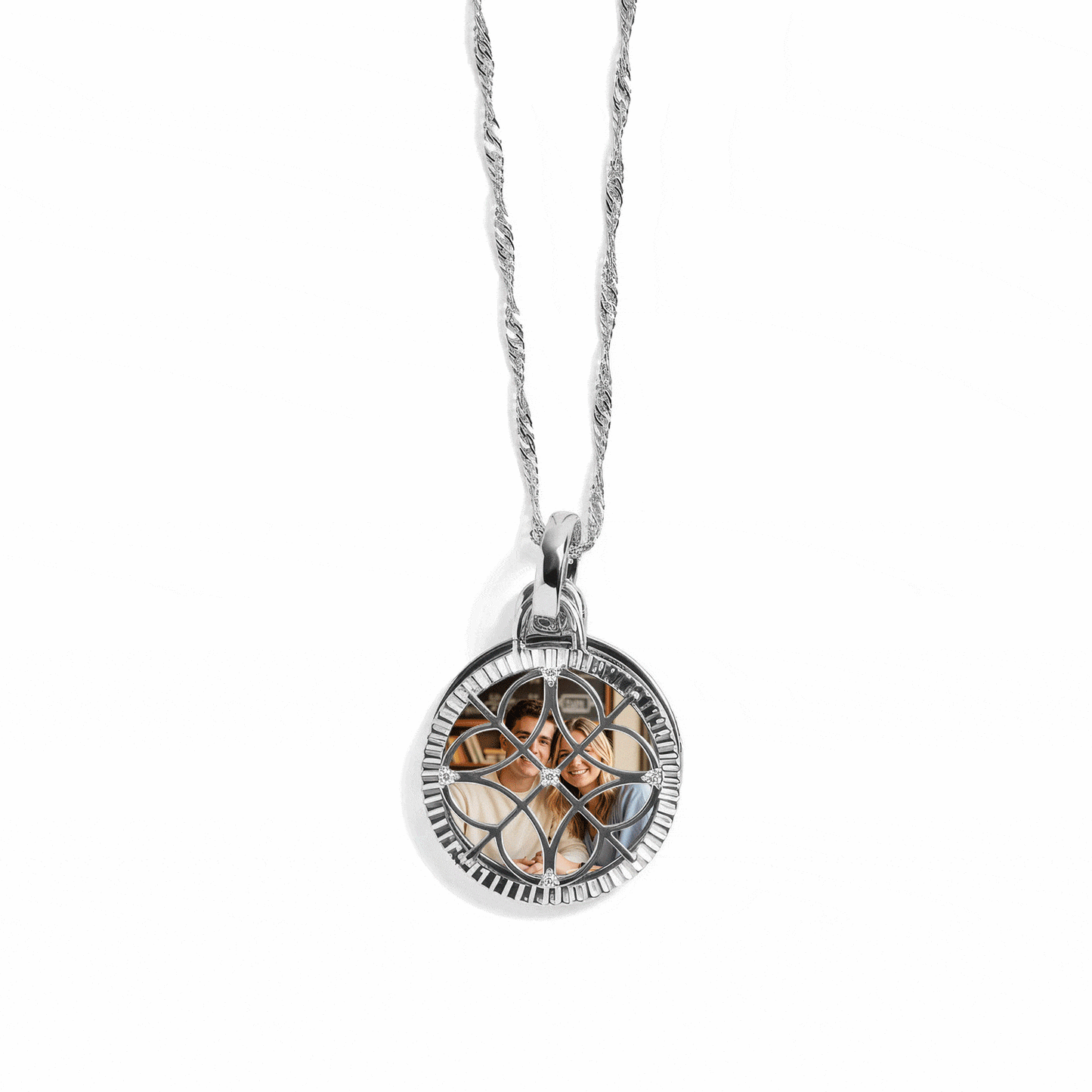 Personalized Filagree Photo Necklace