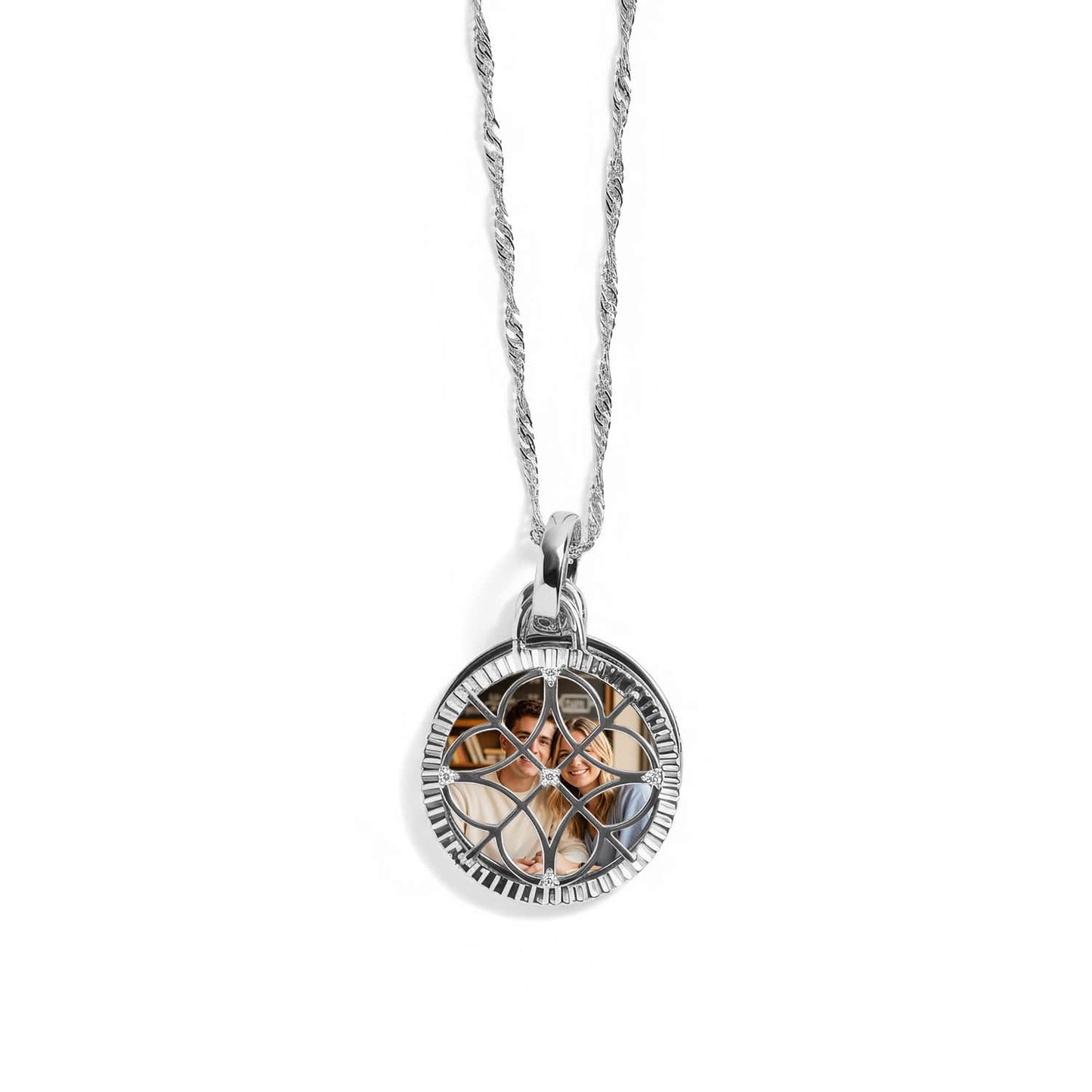 Personalized Filagree Photo Necklace