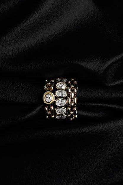 Margot Diamond Chain Ring | 18K Yellow Gold