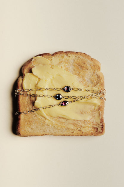 Roma Pear Gemstone Bracelet | Silver