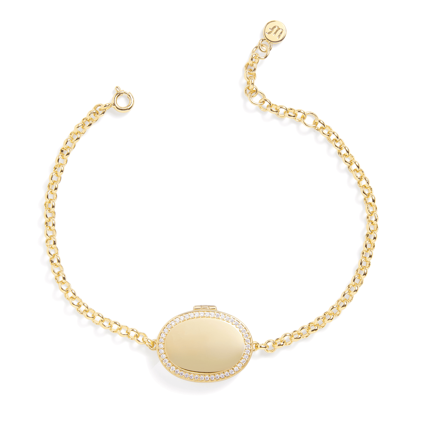 Personalized Oval Locket Bracelet